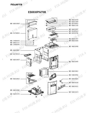 Схема №2 ES6930PN/70B с изображением Клавиша для электрокофеварки Rowenta MS-0A01818