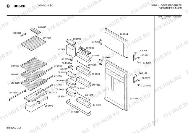 Схема №1 KSV4011IE с изображением Поднос для холодильника Bosch 00277962