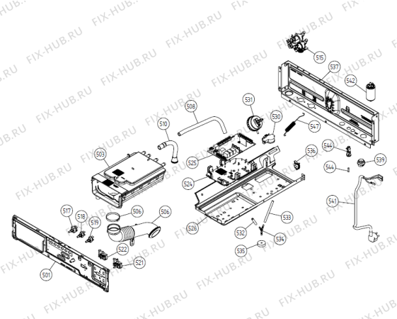 Взрыв-схема стиральной машины Gorenje W6235 DK   -White (900003236, WM44A) - Схема узла 05