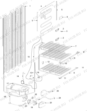 Взрыв-схема стиральной машины Quelle QD7-RD - Схема узла Cooling system 017