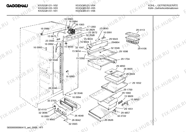 Схема №6 KIUGG85 IK300-154 с изображением Модуль для холодильника Bosch 00352105