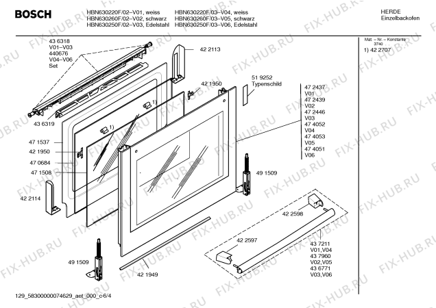 Схема №2 HBN630250F с изображением Панель управления для плиты (духовки) Bosch 00437963