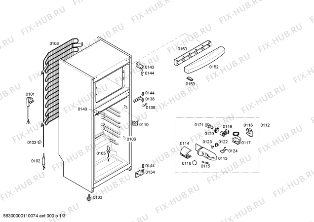 Схема №1 KSV32301IE с изображением Уплотнитель двери для холодильной камеры Bosch 00236553