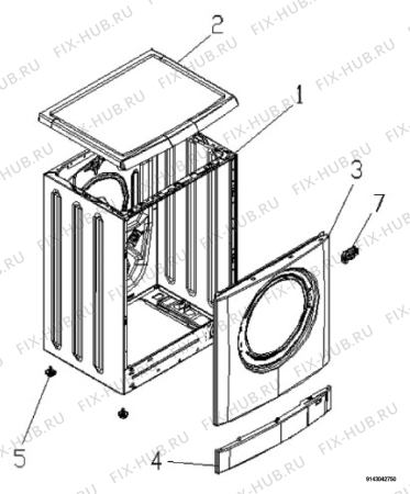 Взрыв-схема стиральной машины Zanussi ZFV1006 - Схема узла Housing 001
