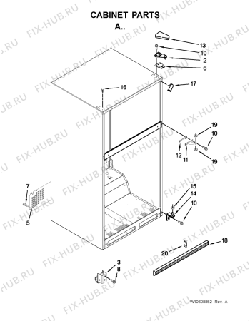 Схема №3 5VMTM21BW с изображением Декоративная панель для холодильника Whirlpool 482000014888