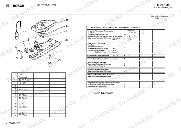 Взрыв-схема холодильника Bosch KTR7120 - Схема узла 02