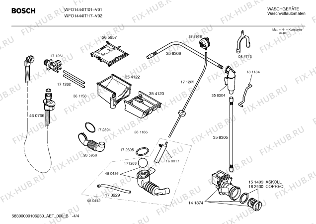 Схема №2 WFO1444IT Maxx WFO1444 с изображением Таблица программ для стиралки Bosch 00594093