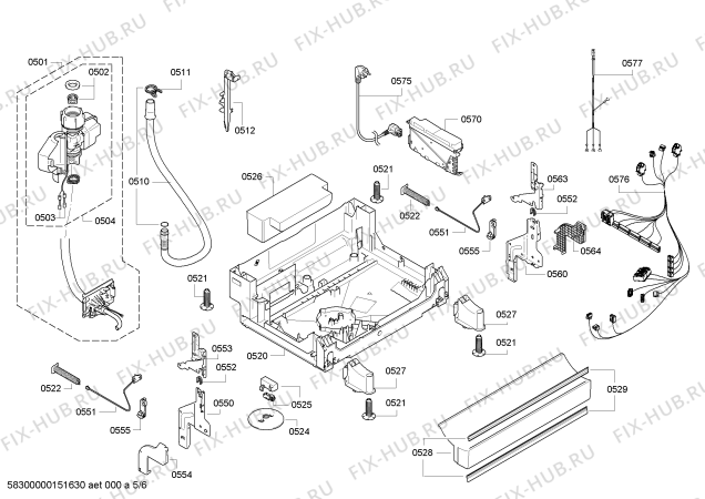 Взрыв-схема посудомоечной машины Bosch SMS69T08II - Схема узла 05