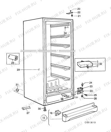 Взрыв-схема холодильника Electrolux EU8292C - Схема узла C10 Cabinet