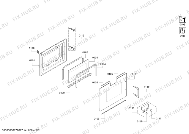 Схема №2 BSP250100 с изображением Панель для духового шкафа Bosch 00746258