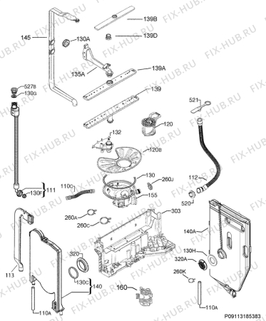 Взрыв-схема посудомоечной машины Ikea VALGJORD 70283487 - Схема узла Hydraulic System 272