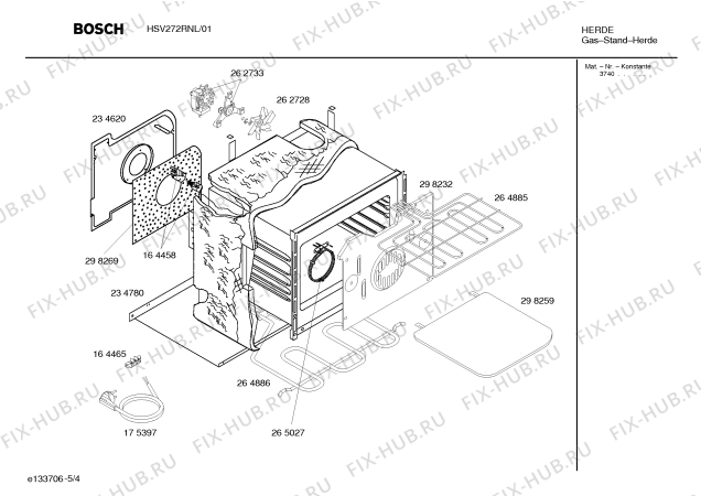 Схема №3 HSV272RNL с изображением Панель управления для электропечи Bosch 00360806