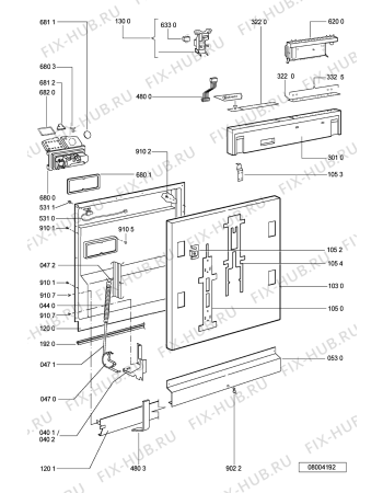Взрыв-схема посудомоечной машины Whirlpool GSX 7471 - Схема узла