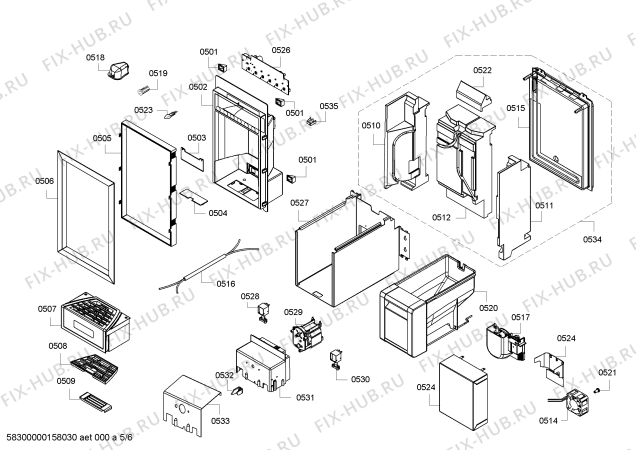 Схема №3 RF463201 с изображением Крышка для холодильной камеры Bosch 00610878