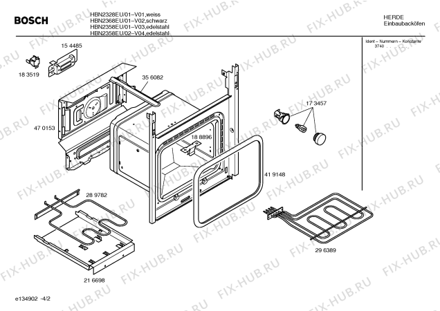 Схема №2 HBN2158EU с изображением Ручка для электропечи Bosch 00361199