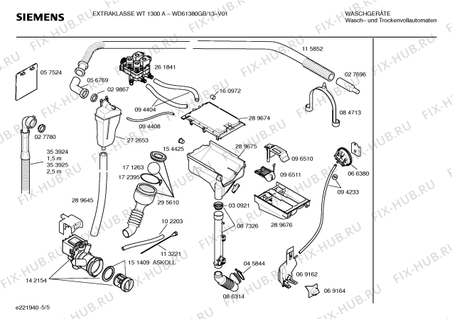 Схема №1 WD61380GB EXTRAKLASSE WT 1300 A с изображением Инструкция по эксплуатации для стиральной машины Siemens 00582127