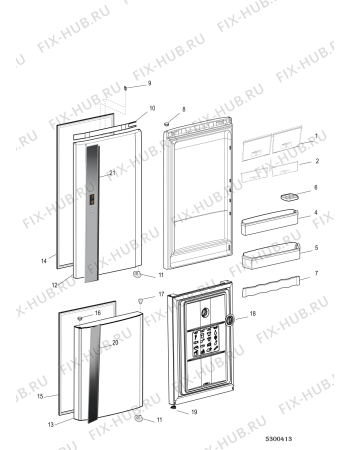 Взрыв-схема холодильника Hotpoint-Ariston XH9T3ZXOJZV (F093287) - Схема узла
