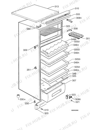 Взрыв-схема холодильника Zanussi ZD25/6DL - Схема узла Housing 001