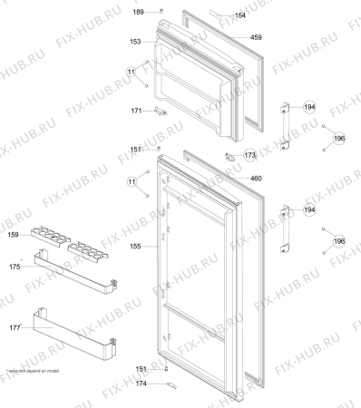 Взрыв-схема холодильника Zanussi ZRT43200WA - Схема узла Door 003