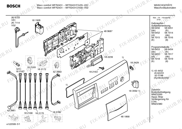 Схема №3 WFR2431CH Maxx comfort WFR2431 с изображением Панель управления для стиральной машины Bosch 00435198