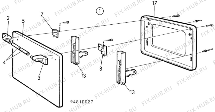 Взрыв-схема посудомоечной машины Upo WR5450A - Схема узла H10 Oven Door bi (small)