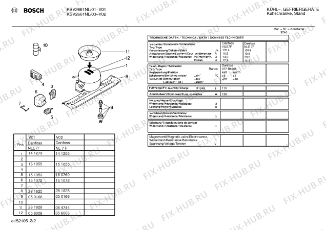 Взрыв-схема холодильника Bosch KSV2661NL - Схема узла 02