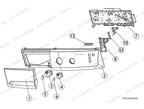 Взрыв-схема стиральной машины Zanussi ZWS2106W - Схема узла Section 1