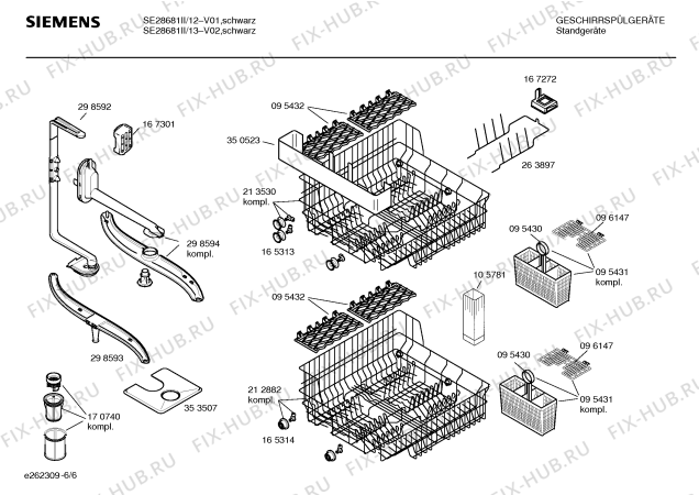 Схема №2 SE28681II с изображением Инструкция по эксплуатации для посудомойки Siemens 00521412