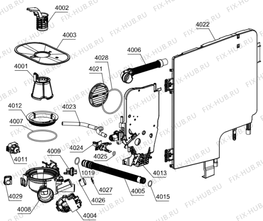 Взрыв-схема посудомоечной машины Gorenje GDV670XXL (731521, DW30.2) - Схема узла 04