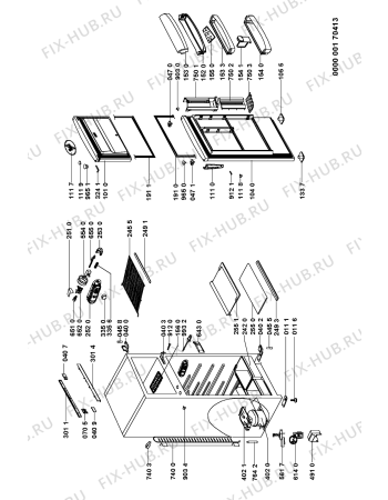 Схема №1 ARC 3720/IX с изображением Часть корпуса для холодильной камеры Whirlpool 481245228715