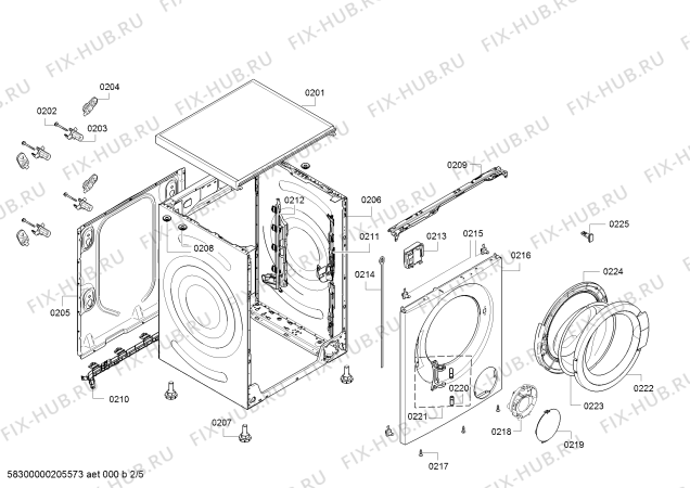 Схема №5 WAT2848SMA с изображением Панель управления для стиральной машины Bosch 11023051