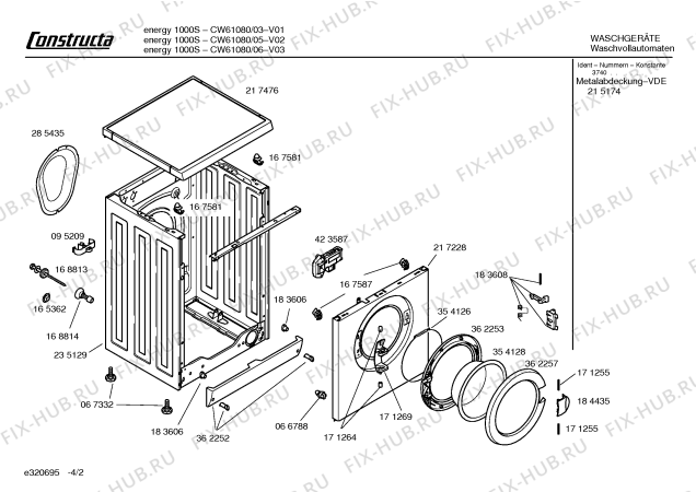 Схема №2 CW61080 Constructa energy с изображением Инструкция по эксплуатации для стиралки Bosch 00581397