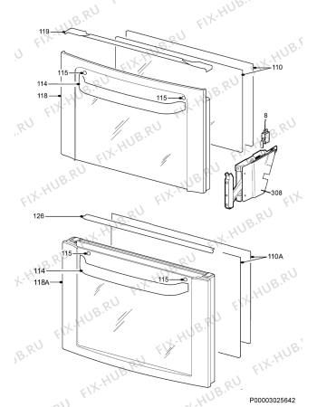 Взрыв-схема плиты (духовки) Electrolux EKG603202K - Схема узла Door