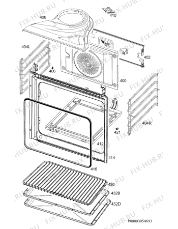 Взрыв-схема плиты (духовки) Rex Electrolux FV73XEV - Схема узла Oven