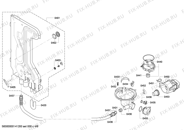 Взрыв-схема посудомоечной машины Bosch SMV60E00MX - Схема узла 04