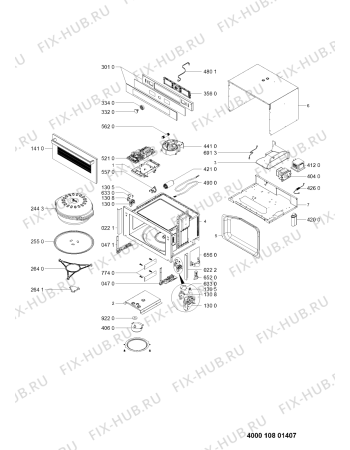 Схема №1 AMW 734/IX с изображением Дисплей для свч печи Whirlpool 481010768990