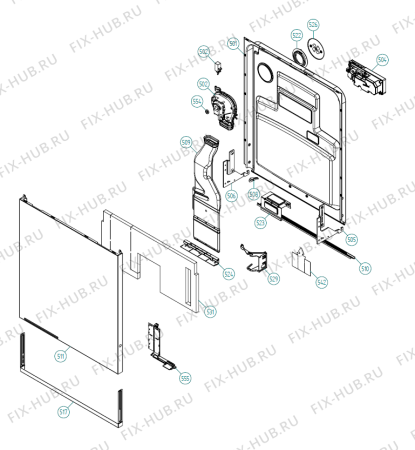 Взрыв-схема посудомоечной машины Asko D5253 FI TW   -Titan FI Soft (339153, DW70.3) - Схема узла 05