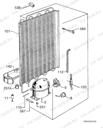 Взрыв-схема холодильника Arthurmartinelux ARC7623 - Схема узла Cooling system 017