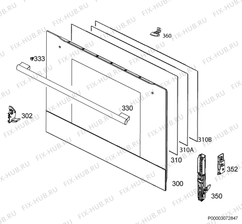 Взрыв-схема плиты (духовки) Electrolux EOC6821AAX - Схема узла Door