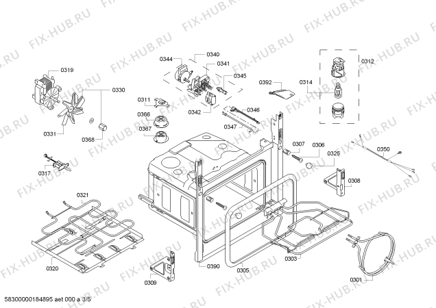 Схема №3 HGD85D223F с изображением Уплотнитель для электропечи Bosch 00625719