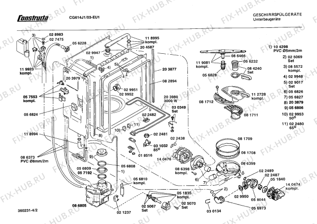 Взрыв-схема посудомоечной машины Constructa CG614J1 - Схема узла 02