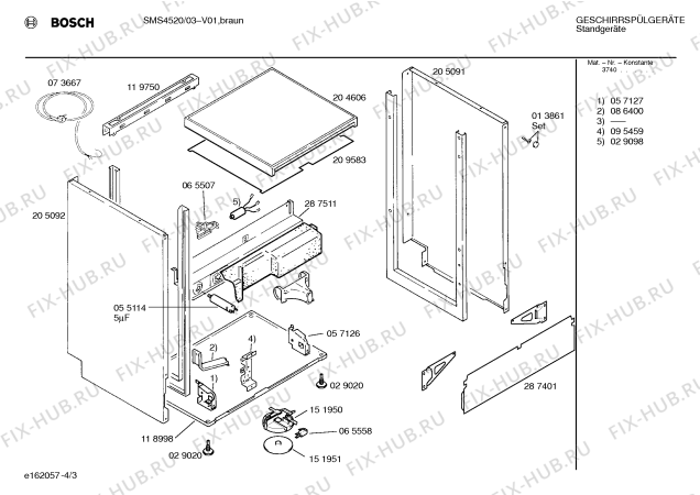 Схема №2 SMS4520 с изображением Панель для посудомоечной машины Bosch 00287555