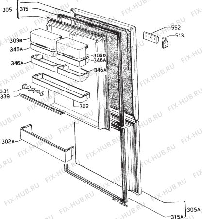 Взрыв-схема холодильника Zanussi ZI6180/8 - Схема узла Door 003