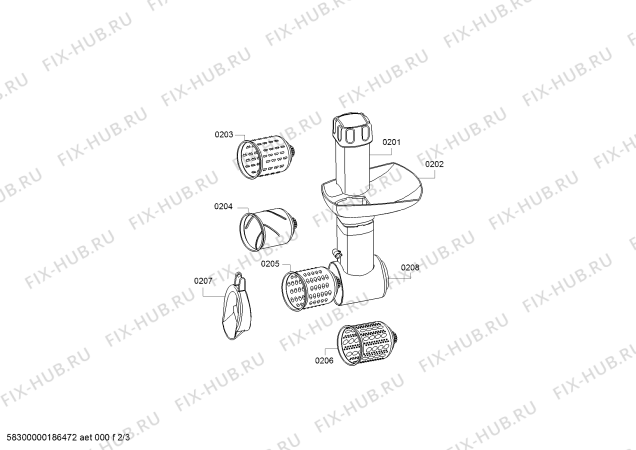 Схема №1 MFW26070 с изображением Кофемолка для электрошинковки Bosch 00754440