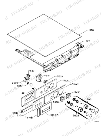 Взрыв-схема стиральной машины Electrolux WI5200 - Схема узла Control panel and lid