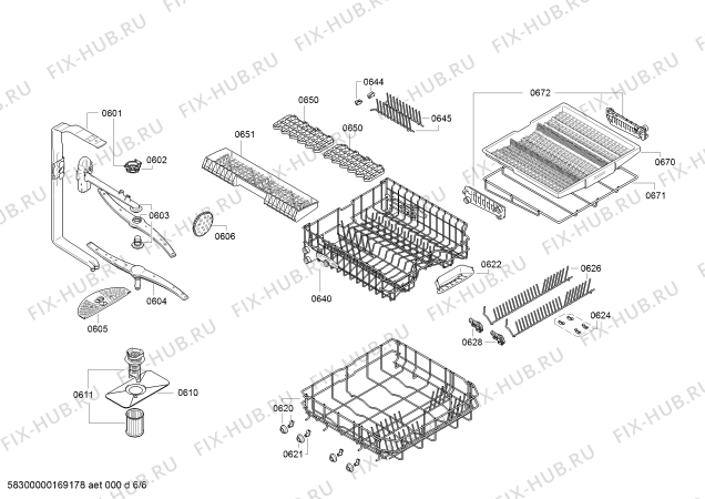 Взрыв-схема посудомоечной машины Siemens SN64D070RU - Схема узла 06