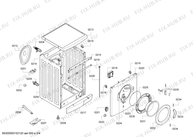 Взрыв-схема стиральной машины Siemens WM14E166FG iQ300 varioPerfect - Схема узла 02