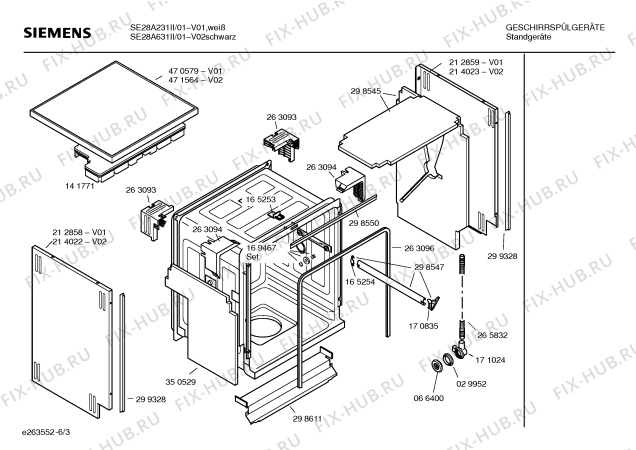 Взрыв-схема посудомоечной машины Siemens SE28A231II (to be decided) - Схема узла 03