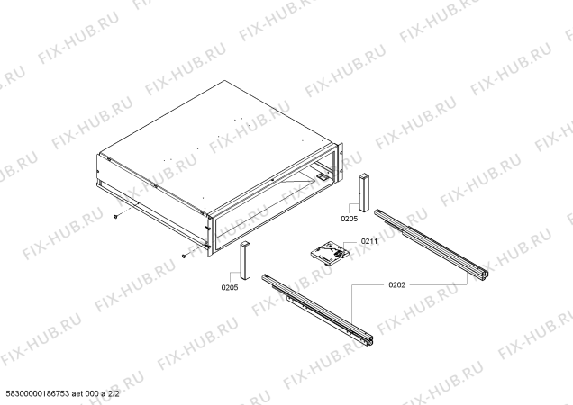 Схема №1 HW1405A2 с изображением Панель для шкафа для подогрева посуды Siemens 00682173