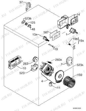 Взрыв-схема сушильной машины Aeg Electrolux T35600 - Схема узла Electrical equipment 268